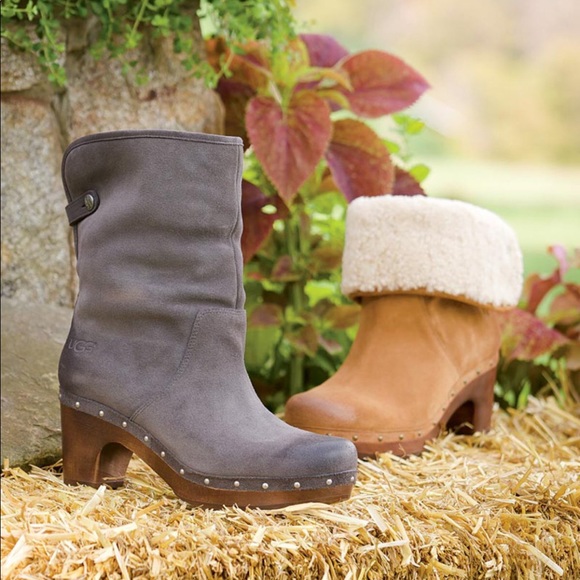 UGG Shoes - Ugg Leather Sherpa lined boots EUC